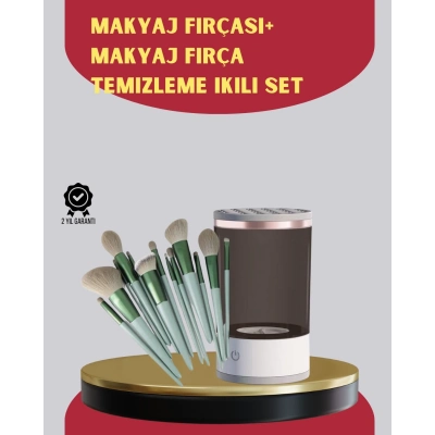 ÇOK SATAN Profesyonel 13’lü Makyaj Fırçası + USB Fırça Temizleyici İkili Set