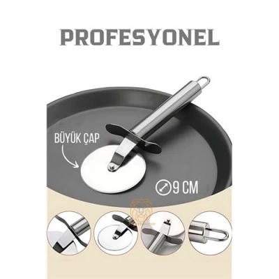 ÇOK SATAN Profesyonel 9 cm Çelik Pizza Kesici Ignacio Design