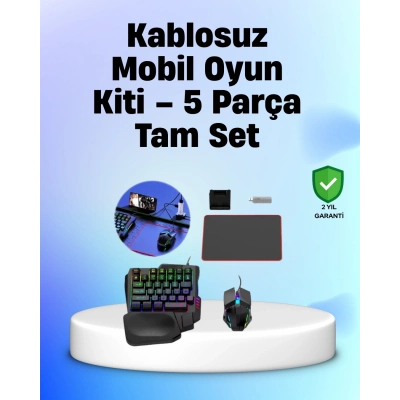 ÇOK SATAN Profesyonel Mobil Oyuncular İçin RGB Klavyeli 5 Parça Oyun Kiti