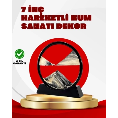 ÇOK SATAN Rahatlatıcı Kum Sanatı – Yuvarlak Cam Çerçeveli Hareketli Kum Resmi, Ofis ve Ev İçin Etkileşimli Masaüstü Süs