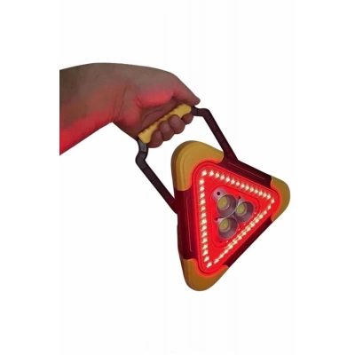 ÇOK SATAN Reflektör Güneş Panelli Solarlı Şarjlı Üçgen Işıklı Trafik Reflektör Fener