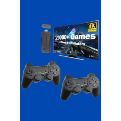 ÇOK SATAN Retro Oyunlar 4k Game Stick 2.4g Kablosuz Çift Kol 3500 Oyun Atari