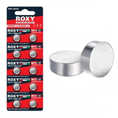 Roxy Rxy-ag13 Lr44/1154/357 1.5 Volt Alkaline Düğme Pil (10lu Paket)