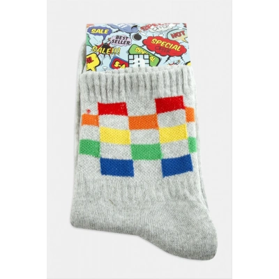 ÇOK SATAN Satranç Desenli Kolej Çorap 8*28