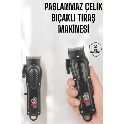ÇOK SATAN Sıfır Tıraş Makinesi Dijital Göstergeli Paslanmaz Çelik Bıçaklı Taşınabilir
