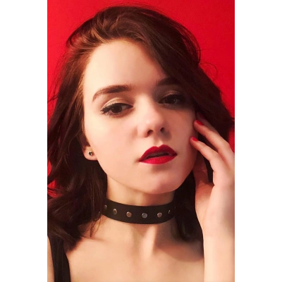 ÇOK SATAN Şık Siyah Deri Boyunluk 1075