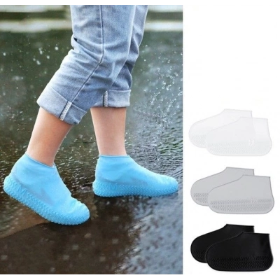 ÇOK SATAN Silikon Ayakkabı Kılıfı Kaymaz Su Kir Geçirmez   L Beden Siyah