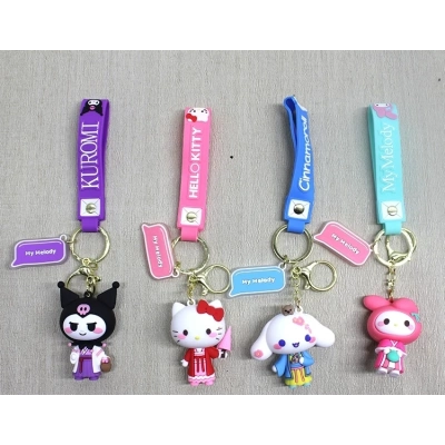 ÇOK SATAN Silikon Kuromi Ve Hello Kitty Anahtarlık Alk4249