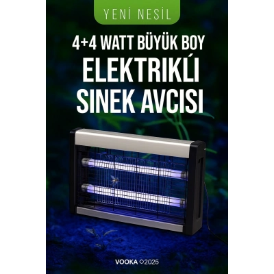 ÇOK SATAN Sinek Öldürücü 4+4W UV Işıklı Büyük Boy Elektrikli Sinek Avcısı Sessiz ve Etkili Böcek Öldürücü Ciha