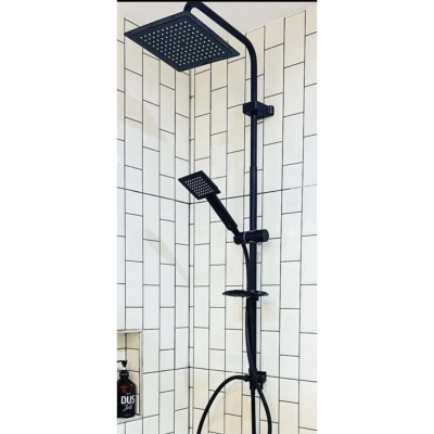 ÇOK SATAN Siyah Kare Duş Seti, Tepe Yağmurlama Duş Başlığı, Ekstra Büyük Robot Duş Sistemi