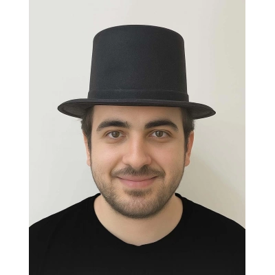 ÇOK SATAN Siyah Renk Plastik Nubuk Kadife Kaplama Fötr Şapka 11 cm
