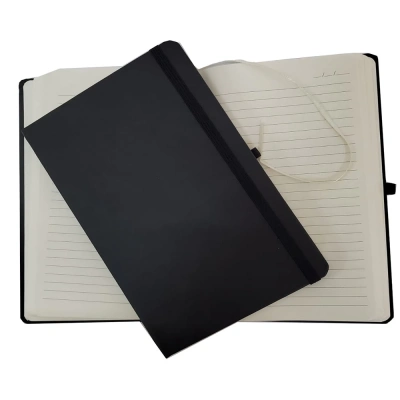 ÇOK SATAN Siyah Renk Termo Deri Çizgili Defter