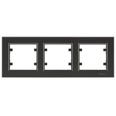 ÇOK SATAN Siyah Üçlü Yatay Çerçeve - Priz ve Anahtar İçin Uyumlu Çerçeve