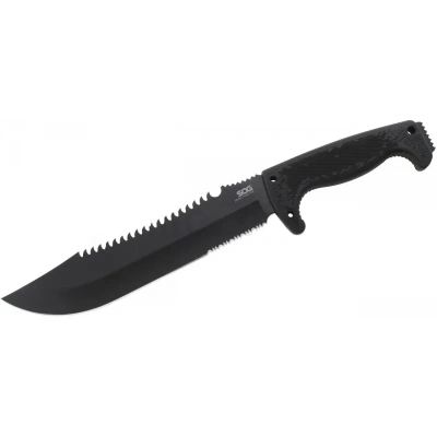 ÇOK SATAN Sog F03T Kamp Tırtıklı Testereli Outdoor Pala / Bıçak 39 cm - Kauçuk Saplı