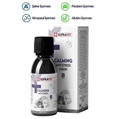 ÇOK SATAN Supravet Calming Anti Stress Kedi ve Köpekler için Sıvı Sakinleştirici Damla 100 Ml