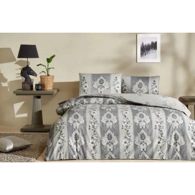 ÇOK SATAN Taç Çift Kişilik Ranforce Nevresim Takımı Edwina Gri