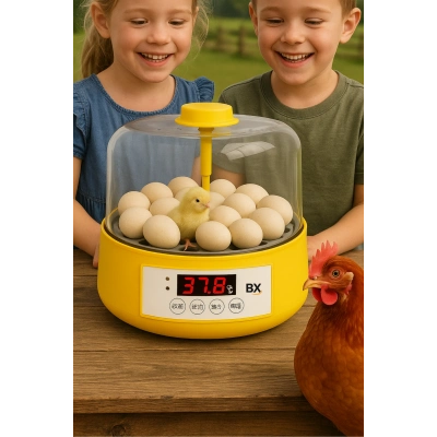 ÇOK SATAN Tam Otomatik Ev Tipi Kuluçka Makinesi Isı ve Nem Ayarlı Gün Sayaçlı