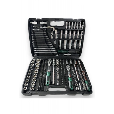 ÇOK SATAN Tam Profesiyonel Germany 72 Diş Eğik Cırcır 216 Parça Lokma Takımı Oto Tamirci Tam Set 1/2-3/8-1/4