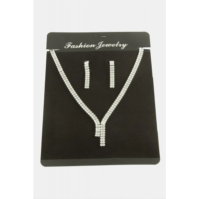 ÇOK SATAN Tamtur Baget Zirkon Taşlı Lüks Set Kolye 7 mm