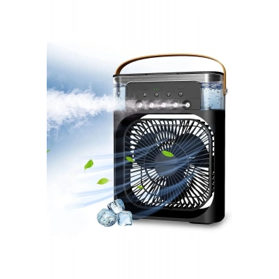 Taşınabilir Işıklı 5 Spreyli Vantilatör Buzlu Buharlı Vantilatör Mini Fan Nemlendirici