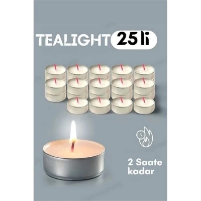 ÇOK SATAN Tealight Mum 25 Adet - Kokusuz Dekoratif Mum