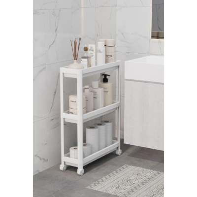 ÇOK SATAN Tekerlekli 3 Katlı Çok Amaçlı Raf Ünitesi - Banyo Mutfak Düzenleyici Organizer Raf