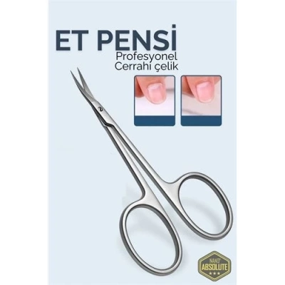 ÇOK SATAN Tırnak Et Temizleme Makası - EĞİK UÇLU Kütikül Makası- Et Pensi Profesyonel Cerrahi Çelik