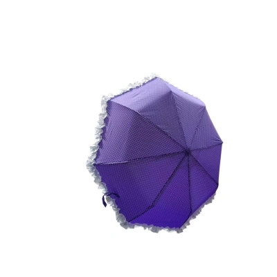 ÇOK SATAN TK-3665 Katlanır Otomatik Şemsiye 8 Telli Desenli Fırfırlı