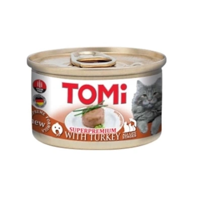 ÇOK SATAN Tomi Kıyılmış Hindili Tahılsız Yetişkin Konserve Kedi Maması 85 Gr