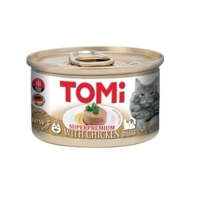 ÇOK SATAN Tomi Kıyılmış Tavuklu Tahılsız Yetişkin Konserve Kedi Maması 85 Gr