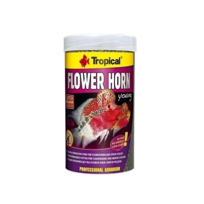 ÇOK SATAN Tropical Flower Horn Young Pellet Genç Flower Horn Balıkları için Renklendirici Balık Yemi 1000 Ml 380 Gr