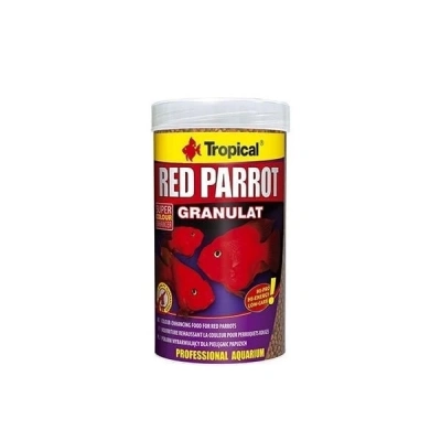 ÇOK SATAN Tropical Red Parrot Granulat Kırmızı Papağan Balıkları için Granül Balık Yemi 250 Ml 100 Gr