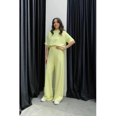 Tshirt alt üst modal takım sarı