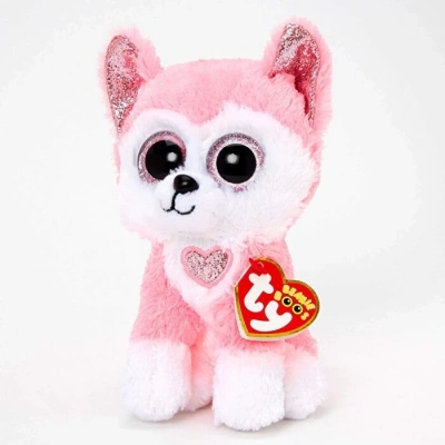 ÇOK SATAN Ty Beanie Boos Peluş Köpek Pembe Husky Hunk 15 cm
