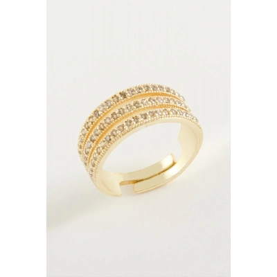 ÇOK SATAN Üç Sıra Zirkon Taşlı Yüzük