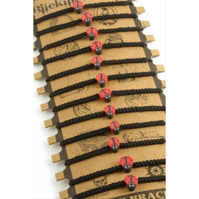 ÇOK SATAN Uğur Böceği Makrome Örgülü Bileklik