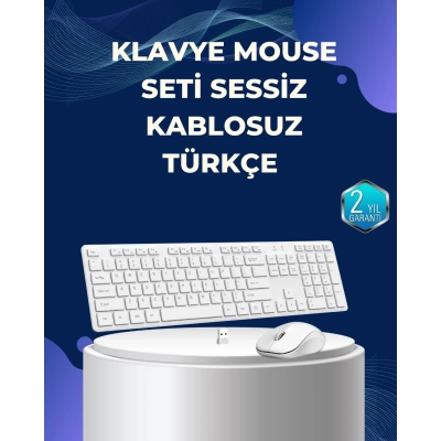 ÇOK SATAN USB Alıcılı Kablosuz Klavye Mouse - Geniş Uyumluluk, Sessiz Tuşlar