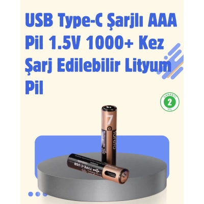 ÇOK SATAN USB Type-C Şarjlı AAA Lityum Pil | 1.5V Sabit Voltaj, 1000+ Şarj Döngüsü ile Uzun Ömür