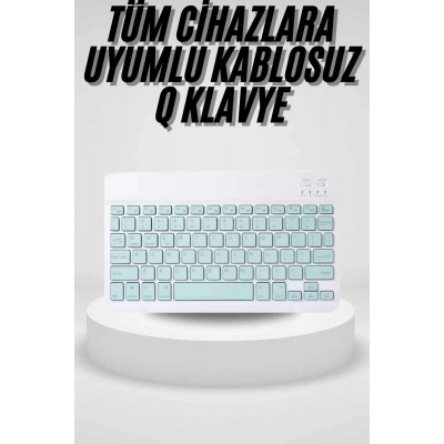 ÇOK SATAN Uyumlu Kablosuz Bluetooth Şarj Edilebilir Mini Q Klavye