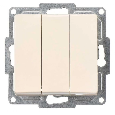 ÇOK SATAN Visage Krem Üçlü Anahtar Çerçevesiz - Priz ve Anahtar İçin Uyumlu Çerçeve