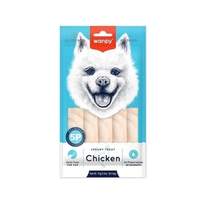ÇOK SATAN Wanpy Krema Tavuklu Sıvı Köpek Ödülü 5x14 Gr