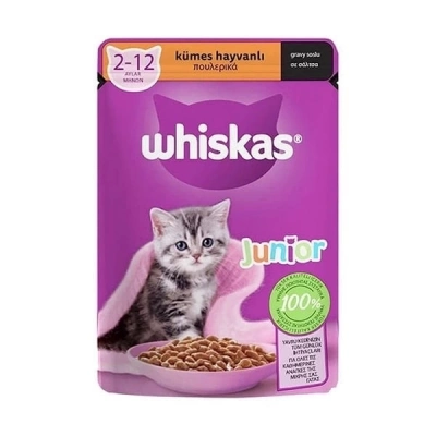 ÇOK SATAN Whiskas Jöleli Kümes Hayvanlı Yavru Konserve Kedi Maması 85 Gr