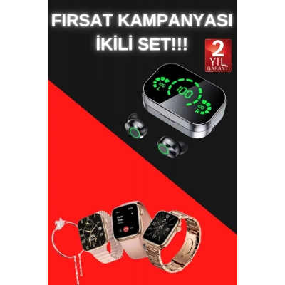 ÇOK SATAN Yeni Nesil Kaliteli Akıllı Saat ve Kablosuz Bluetooth Kulaklık  Yüksek Ses Kaliteli