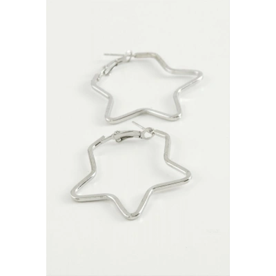 ÇOK SATAN Yıldız Halka Küpe 4 cm