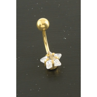 ÇOK SATAN Yıldız Zirkon Taşlı Çelik Piercing 1 Adet