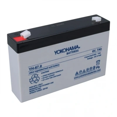 Yokohama Yh-67.0 6 Volt - 7 Amper Akü (150x50x94 Mm)