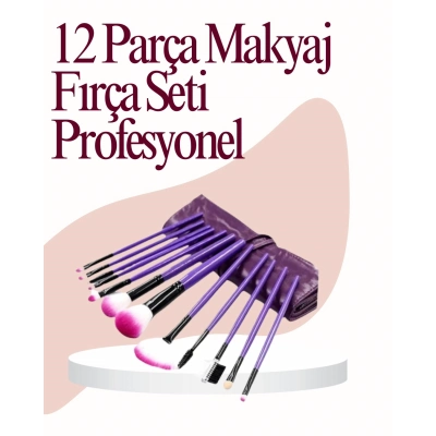 ÇOK SATAN Yumuşak Fiber Kıllardan Oluşan 12li Makyaj Fırçası Seti Göz Farı Allık ve Kontür İçin