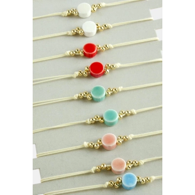 ÇOK SATAN Yuvarlak Cam İp Bileklik