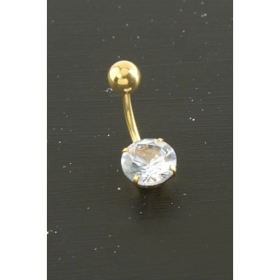 ÇOK SATAN Yuvarlak Zirkon Taşlı Çelik Piercing 1 Adet