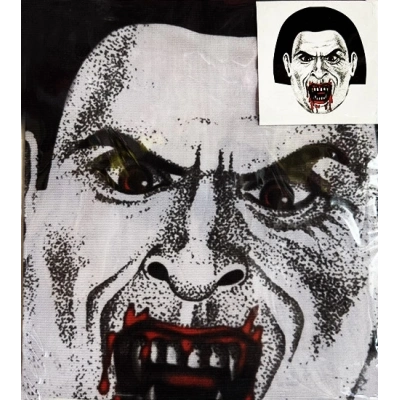 ÇOK SATAN Yüze Yapışan Kafaya Tam Geçmeli Streç Kanlı Vampir Maske Bez Maske Model 2-2